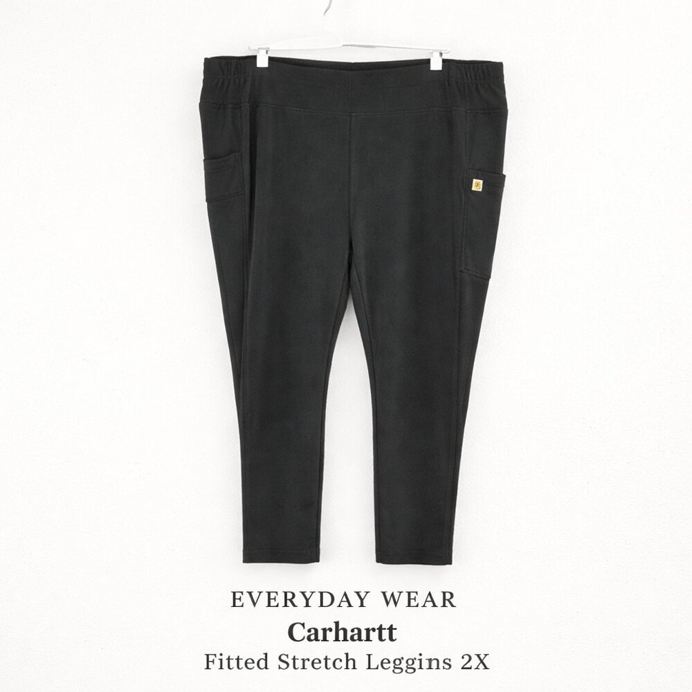 Carhartt Fitted Black Stretch Work Leggings 2X Pull On NWOT